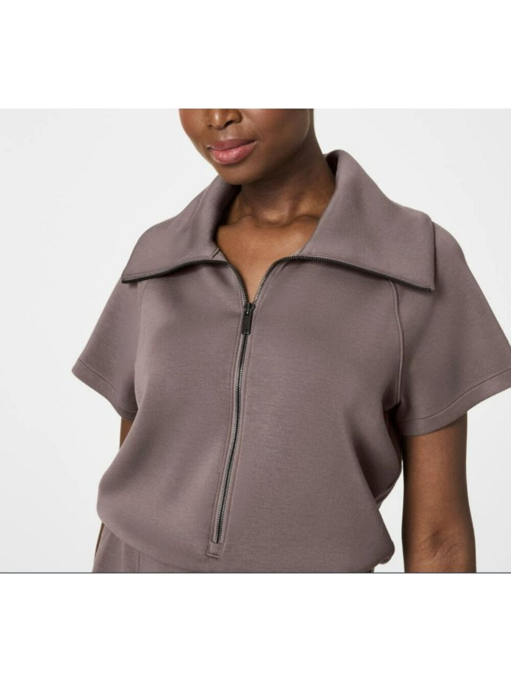 Spanx Black Air Essentials Zip Romper Smoke Size Medium New - Picture 3 of 7